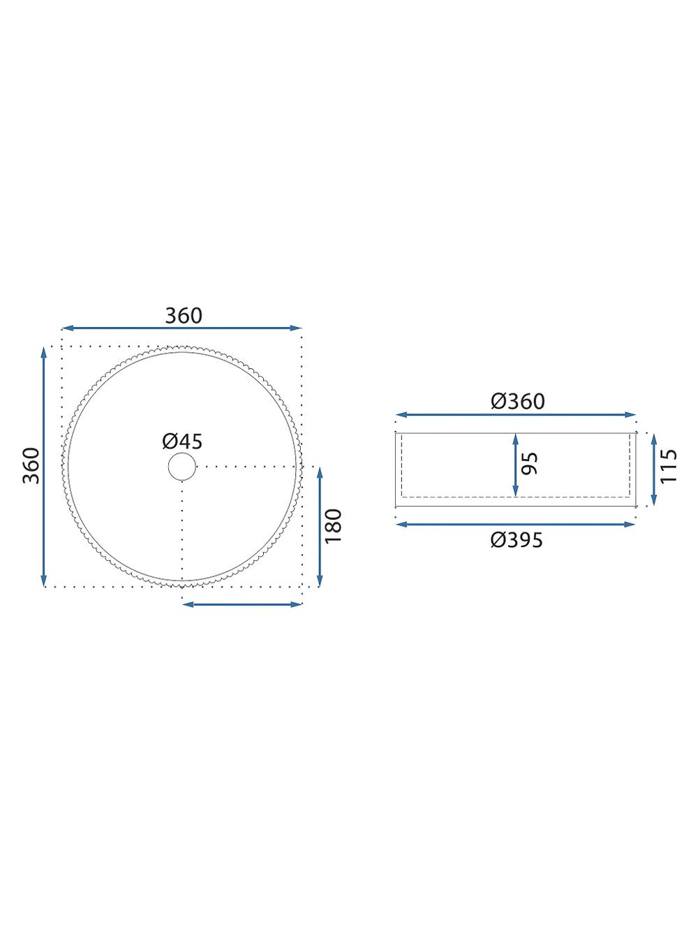 Countertop washbasin Rea Ingrid 36 Grey