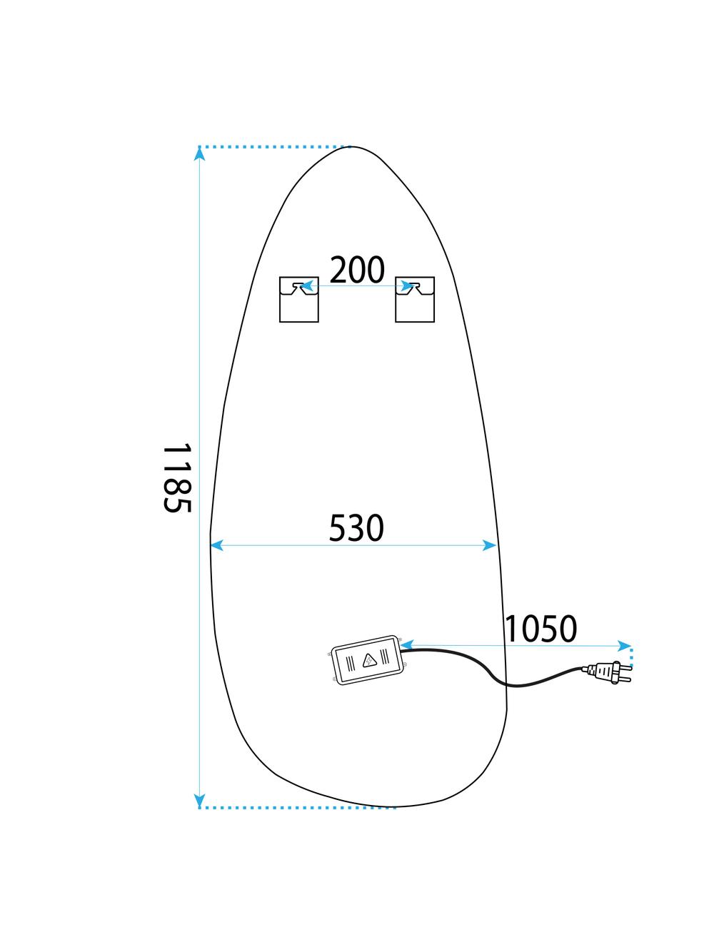 LUSTRO ŚCIENNE LED 120x55cm YH-3359
