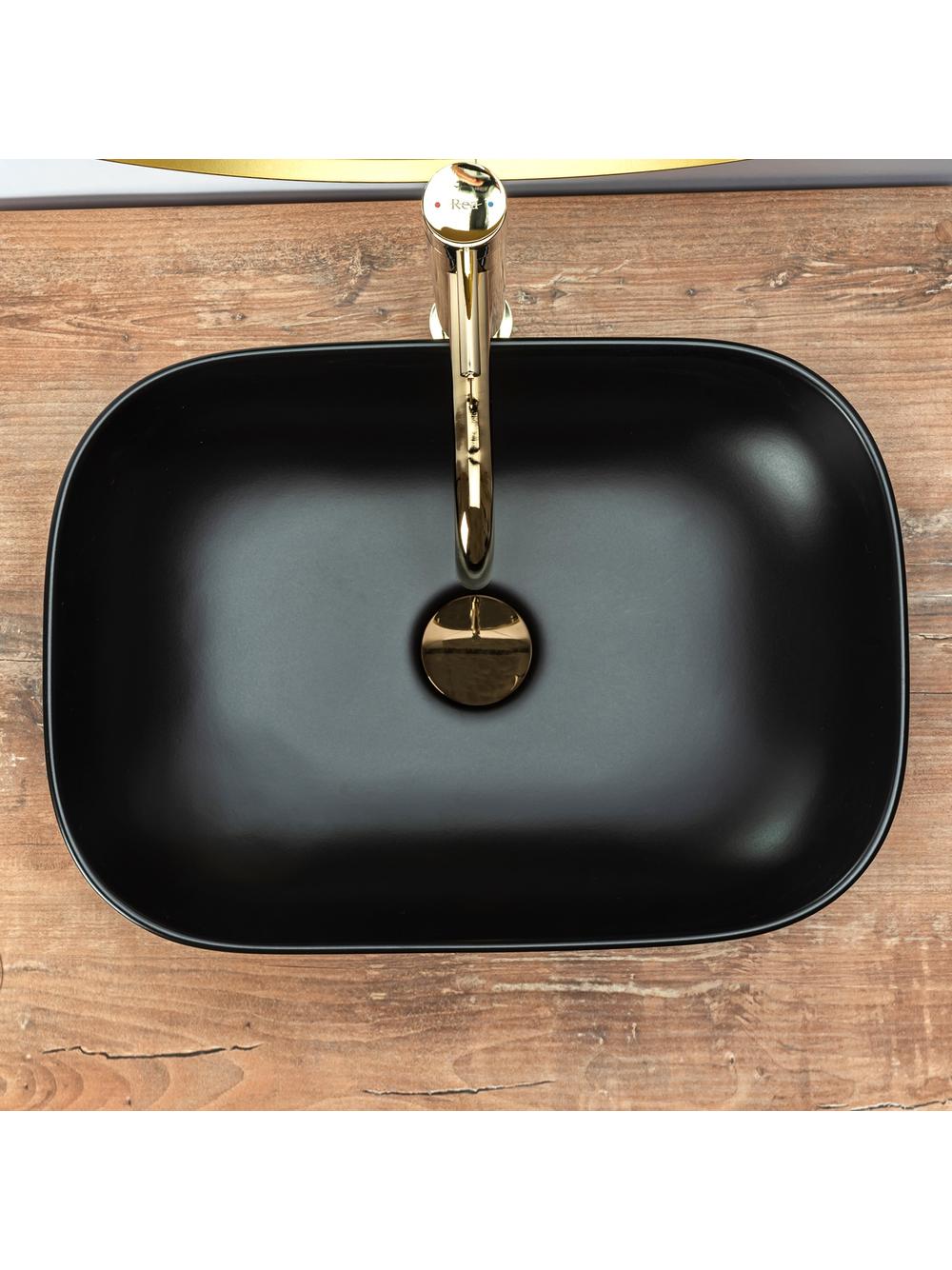 Νιπτήρας πάγκου Rea Belinda Black Mat 46.5 x 33x 13.5 cm