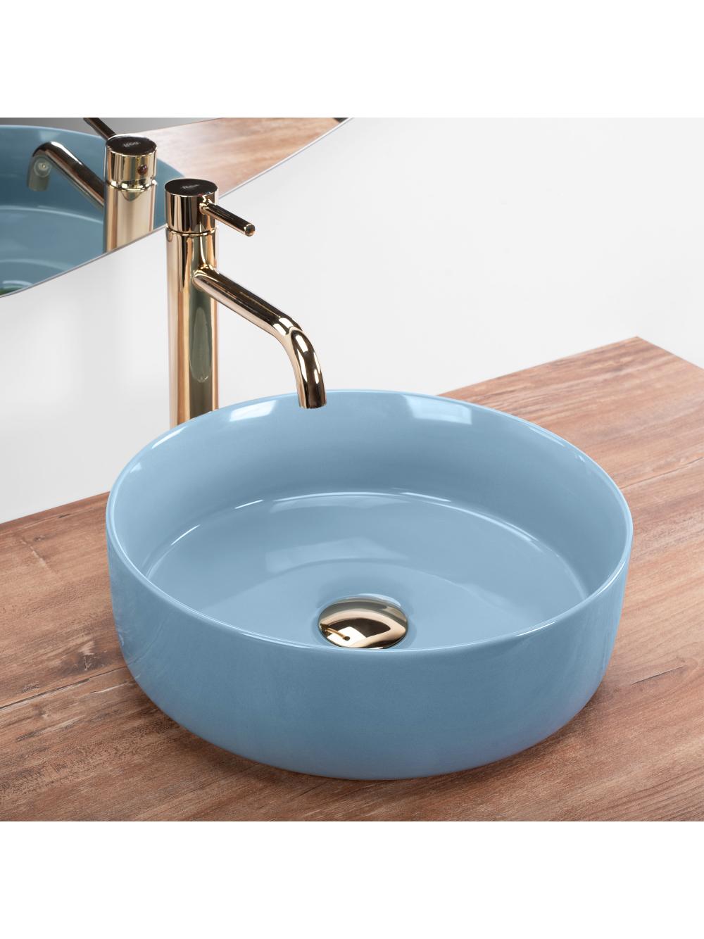 Νιπτήρας πάγκου Rea SAMI L.BLUE SHINY 36 x 36 x 13 cm