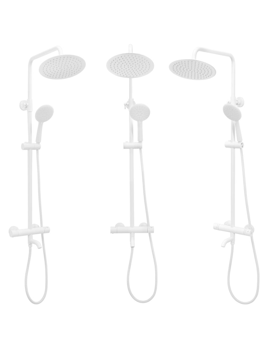 Kit de douche avec Thermostat Lungo White Mat