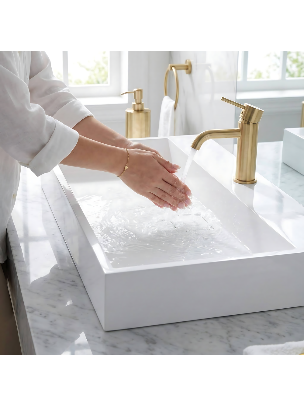 Умывальник конгломератный на столешницу GOYA 100CM