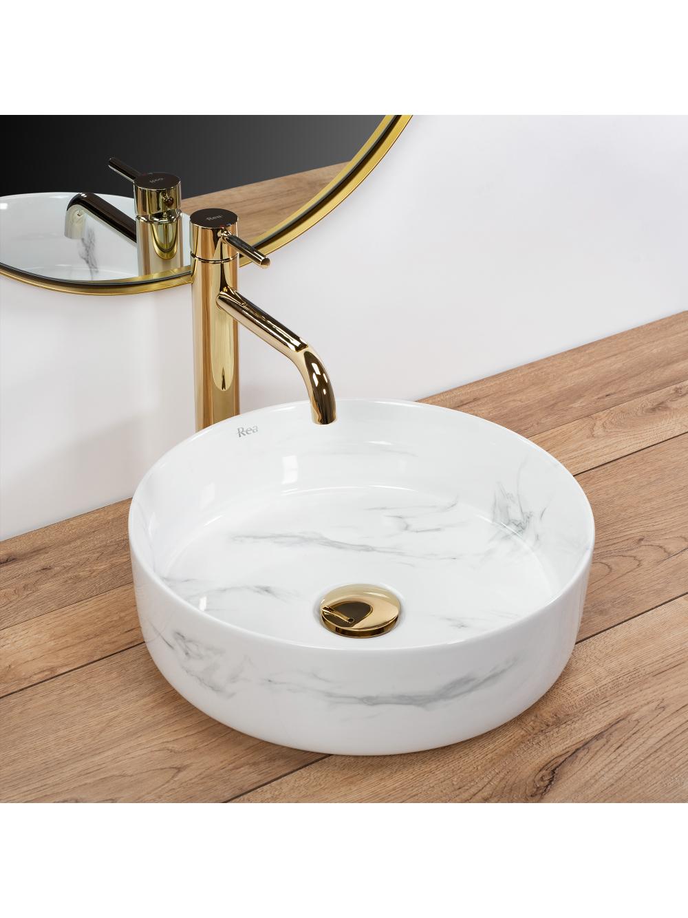 Umywalka nablatowa Rea Sami Nature Marble