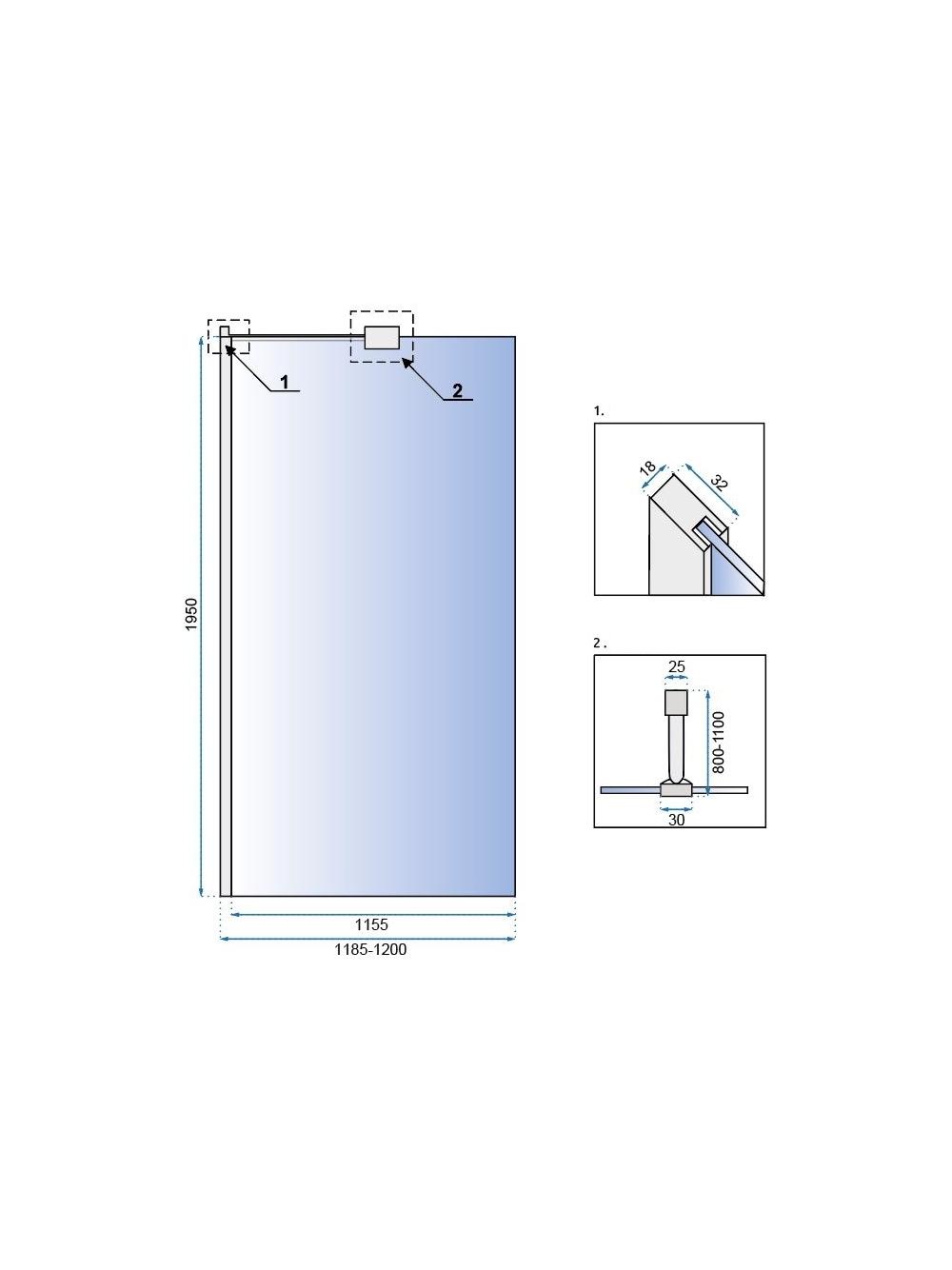 Ścianka prysznicowa Rea Aero N 120 Transparent