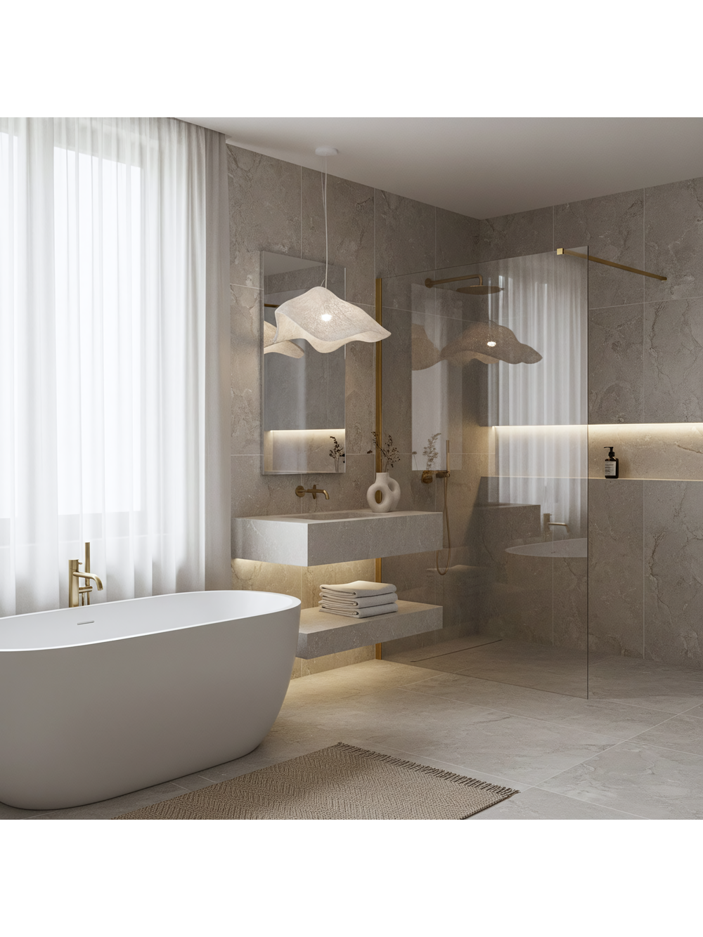 Dušo siena Rea Flexi Transparent / Brush Gold 80