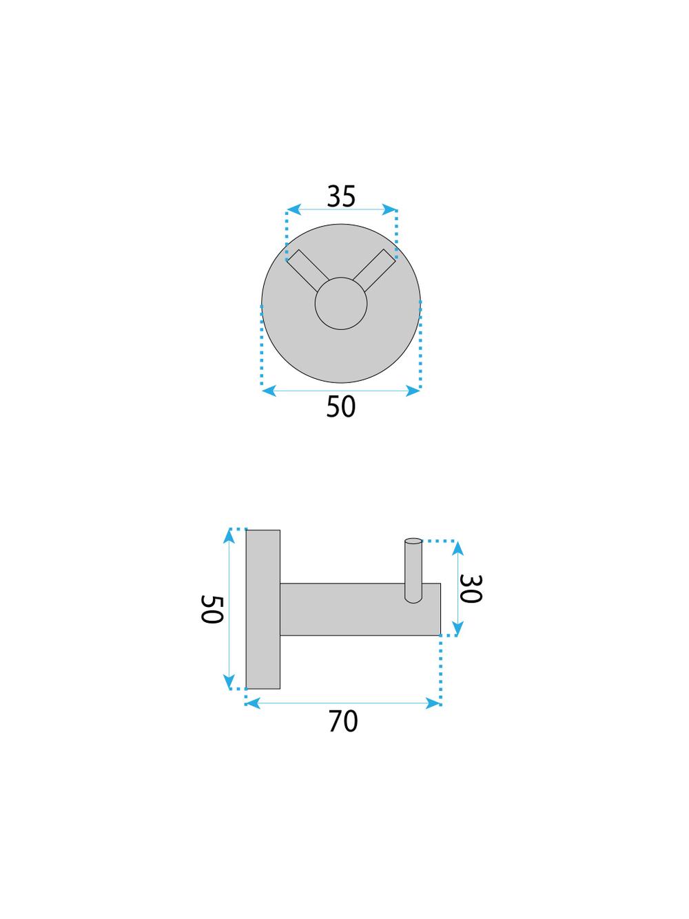 Wieszak łazienkowy Dwuramienny 5605 Leo Chrom