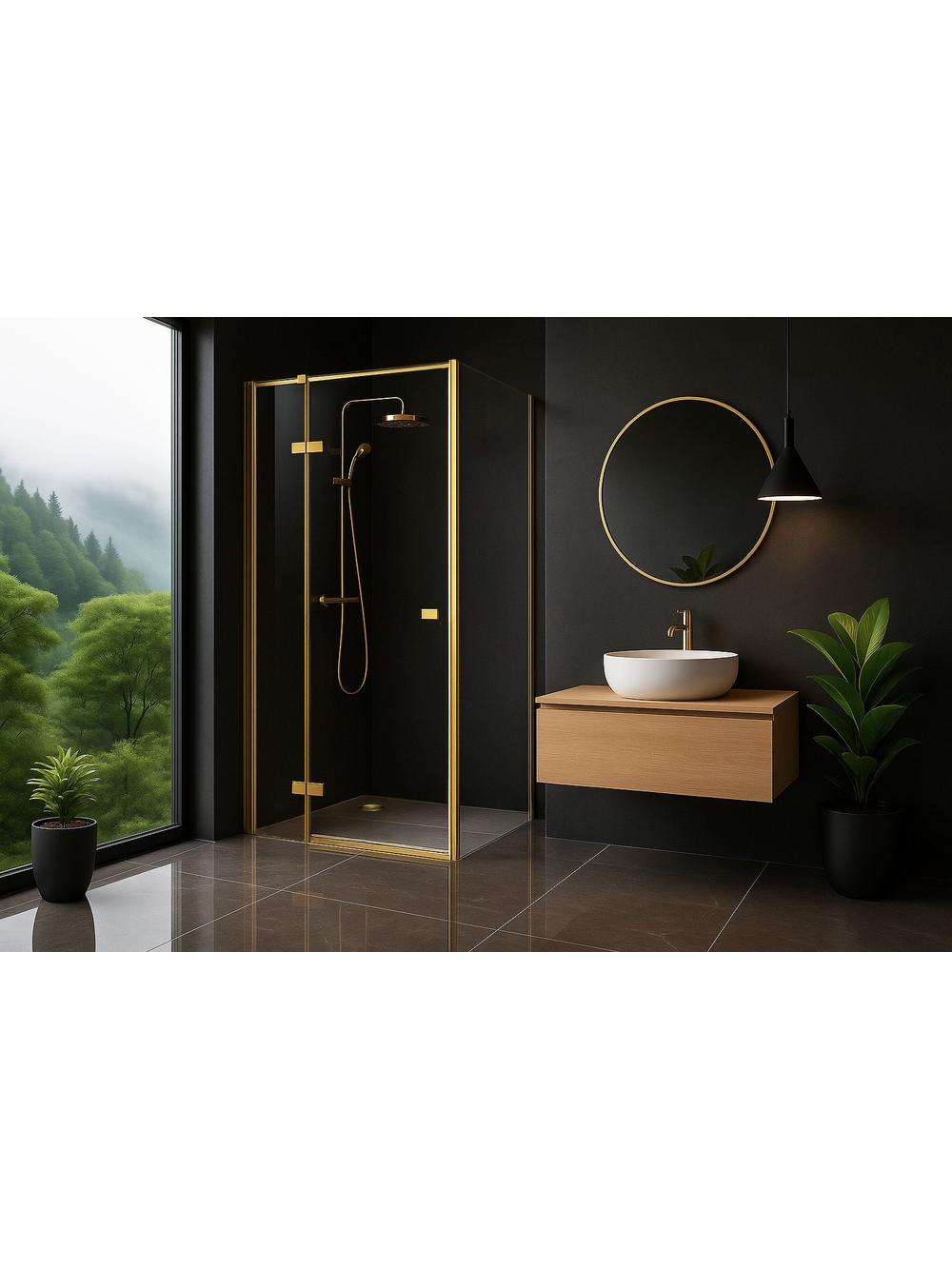 Душ кабина Rea Atlas 80x90 Brush Gold