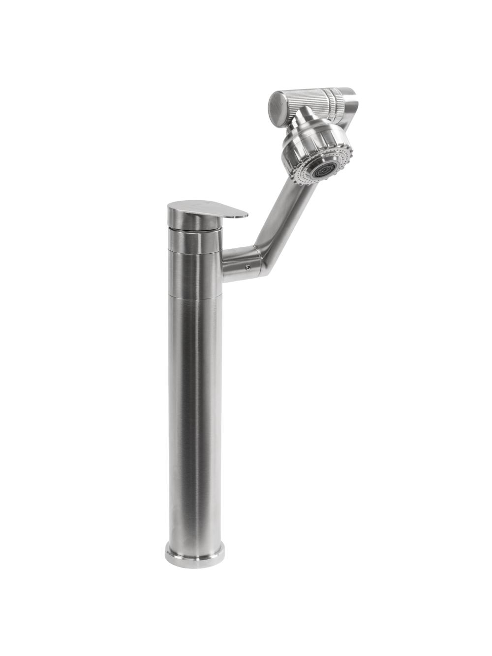 Bateria Umywalkowa REA PACO Wysoka Nikiel Szczotkowany INOX