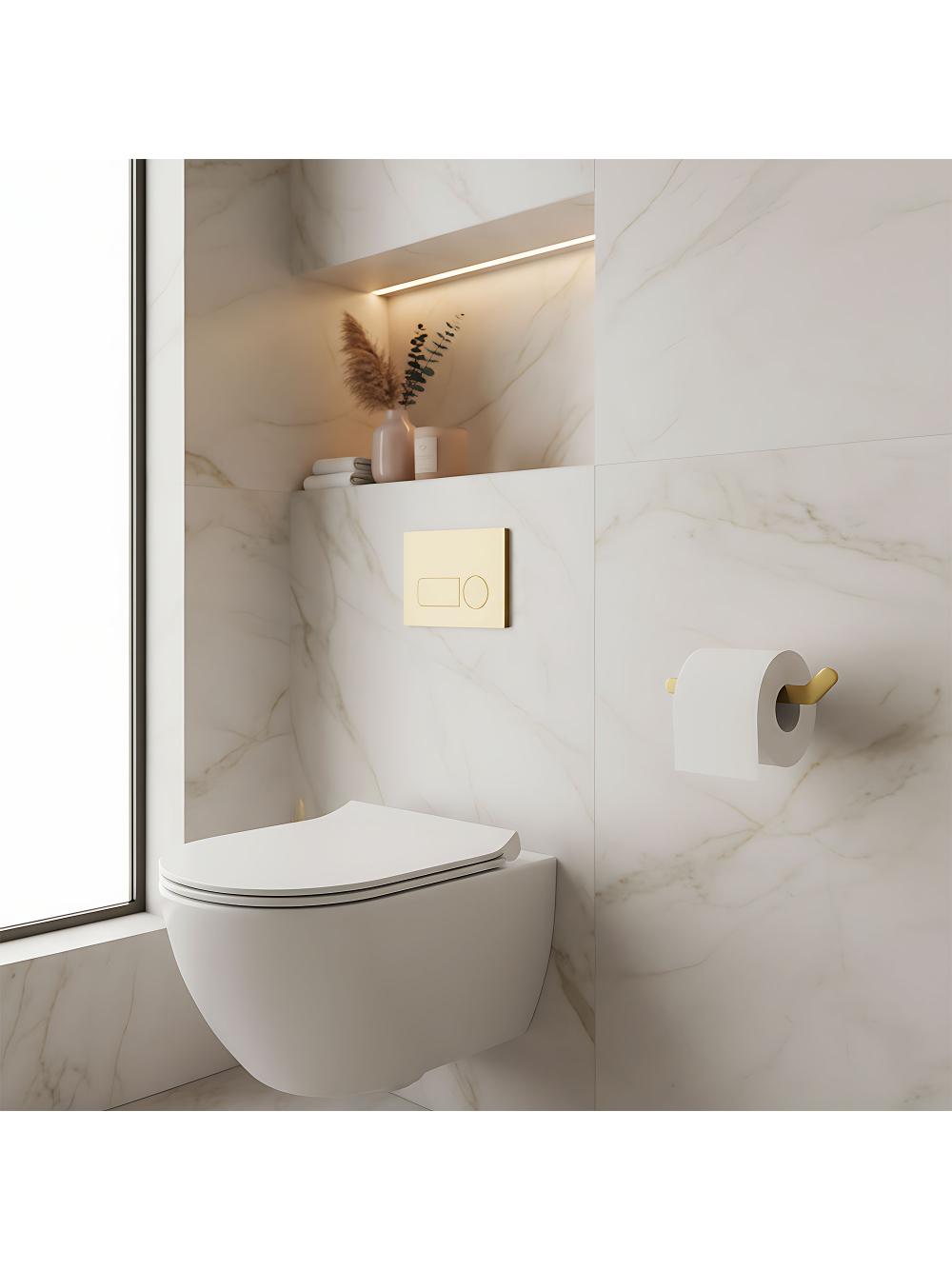 Uchwyt na papier toaletowy 109 Til Złoty Szczotkowany