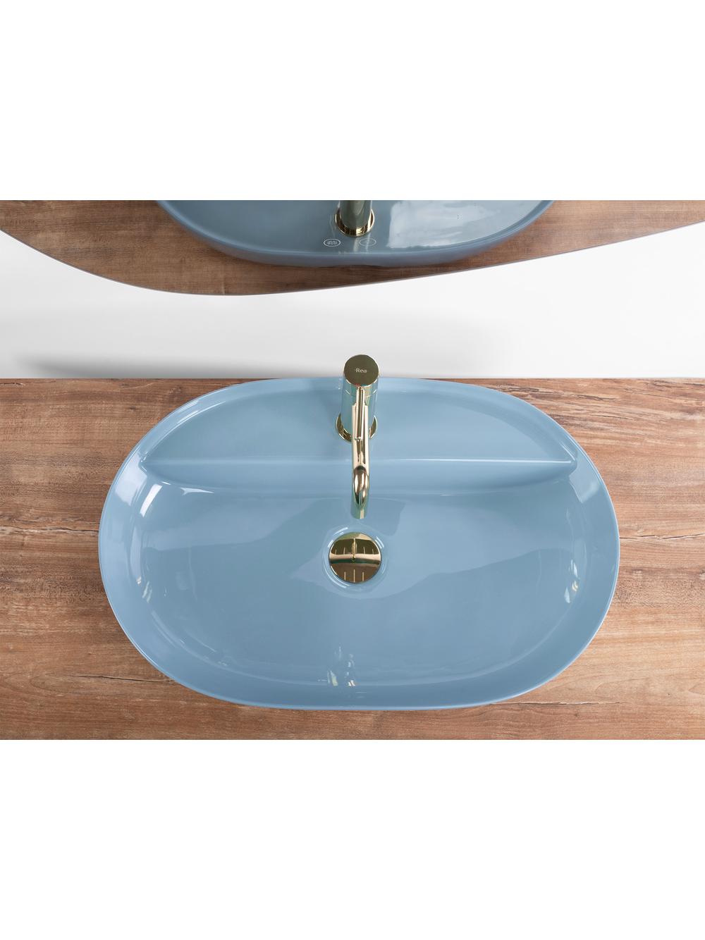 Umywalka REA Aura 61 L.Blue Shiny
