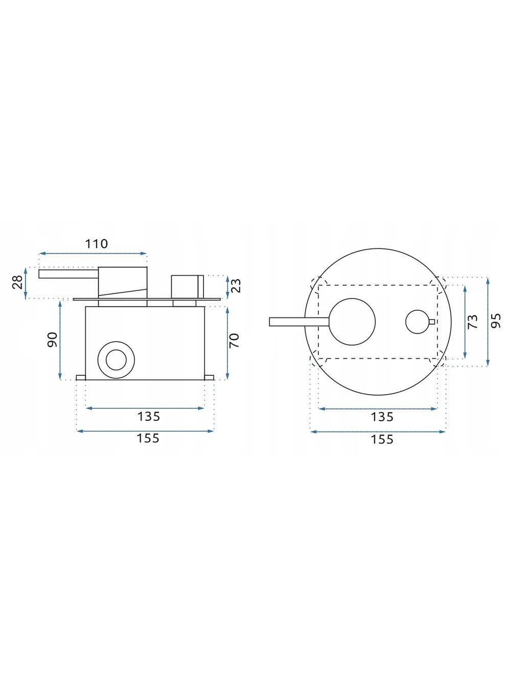 Bateria wannowa podtynkowa Rea Lungo chrom + Box