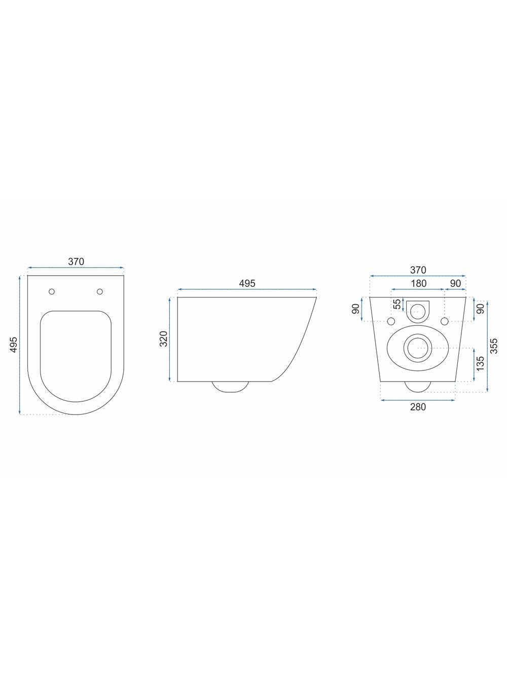 Zestaw Misa WC Carlo Mini Rimless Flat + Bidet Carlo Mini
