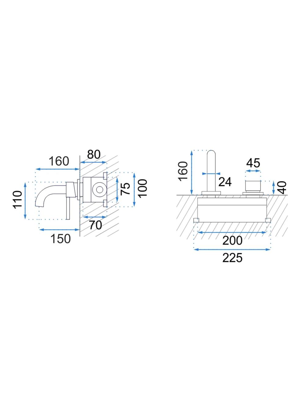 Bateria podtynkowa Rea Lungo Czarna Metaliczna + BOX