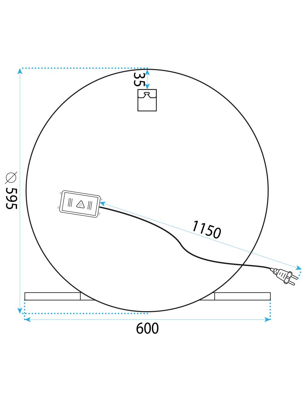 LUSTRO ŚCIENNE LED Z PÓŁKĄ 60cm 102