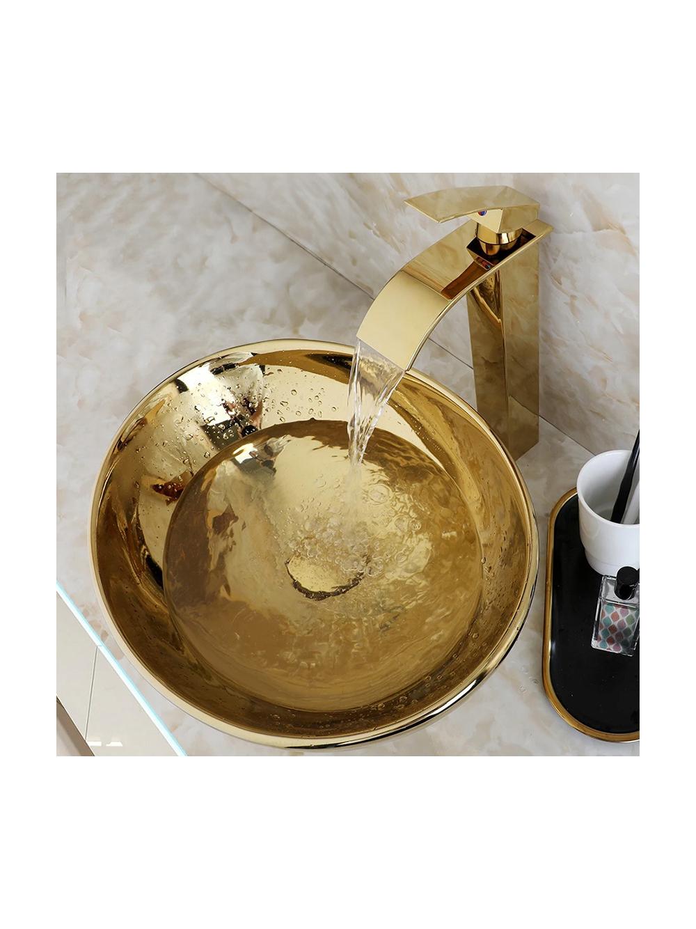 Umywalka nablatowa Rea Sofia Gold