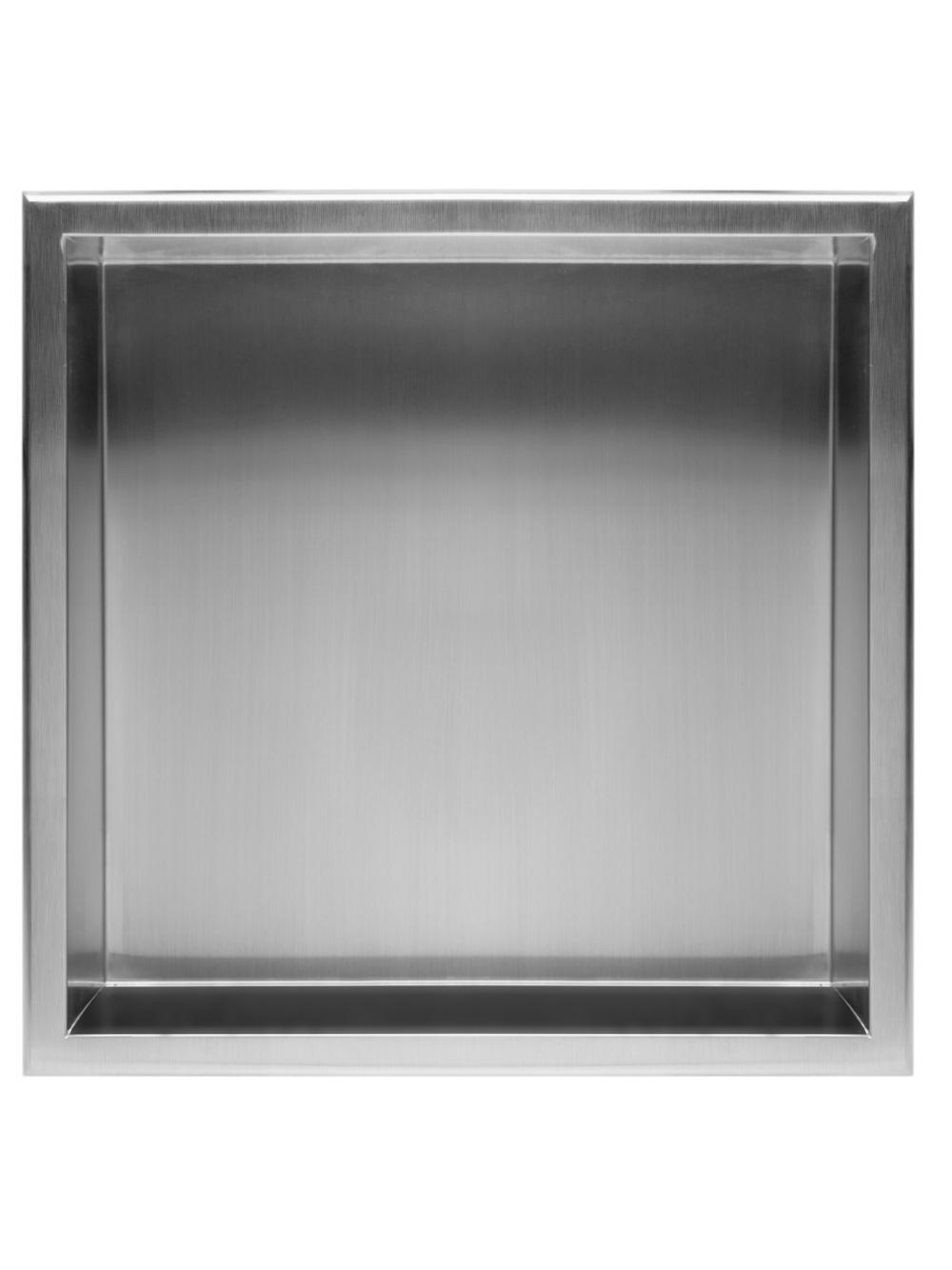 PÓŁKA WNĘKOWA ŁAZIENKOWA 30x30 stal szczotkowana