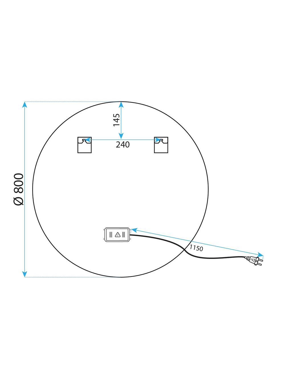 LUSTRO ŚCIENNE LED 80cm MMJ Black