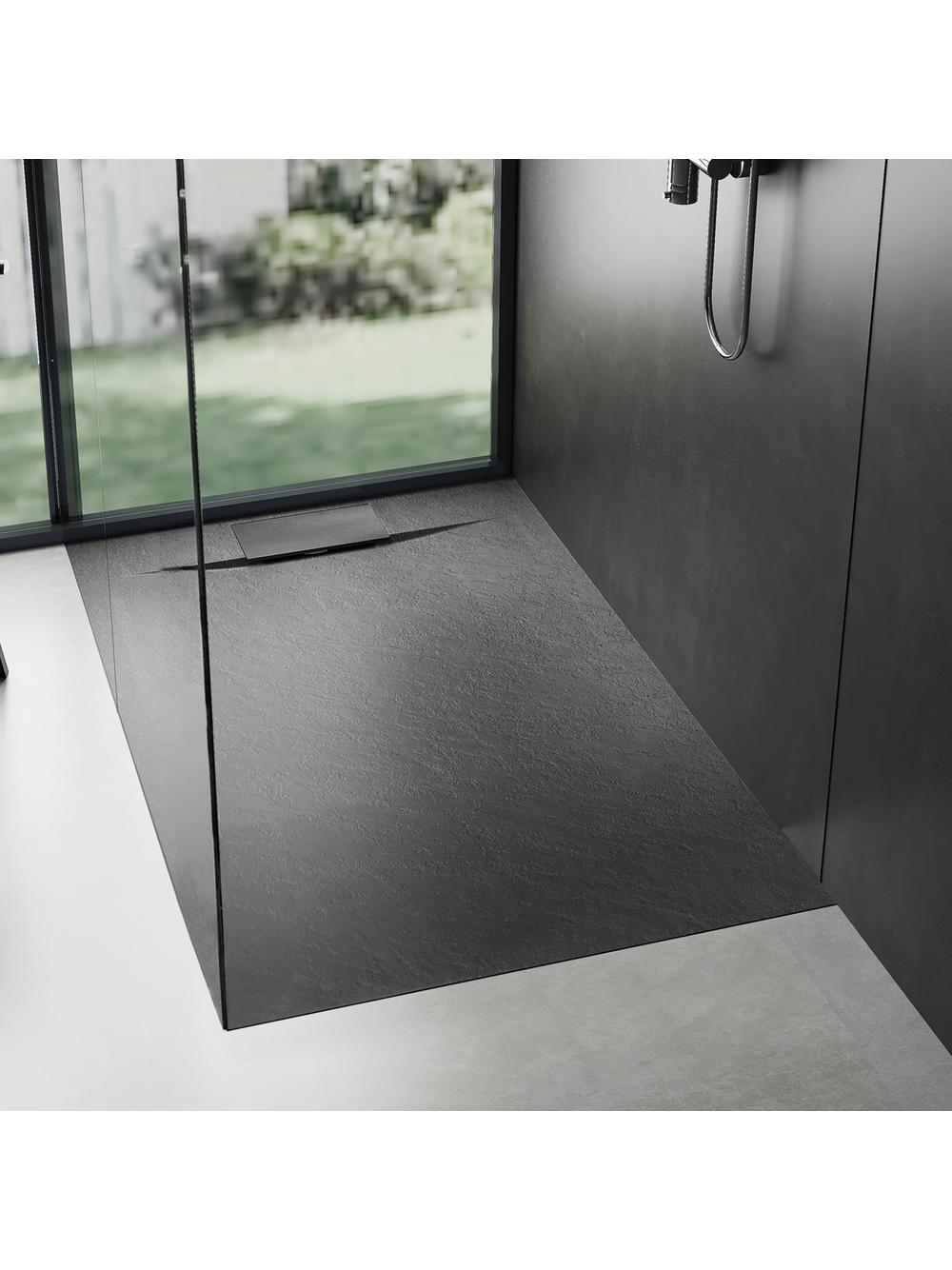 Brodzik prysznicowy Bazalt Black 80x100