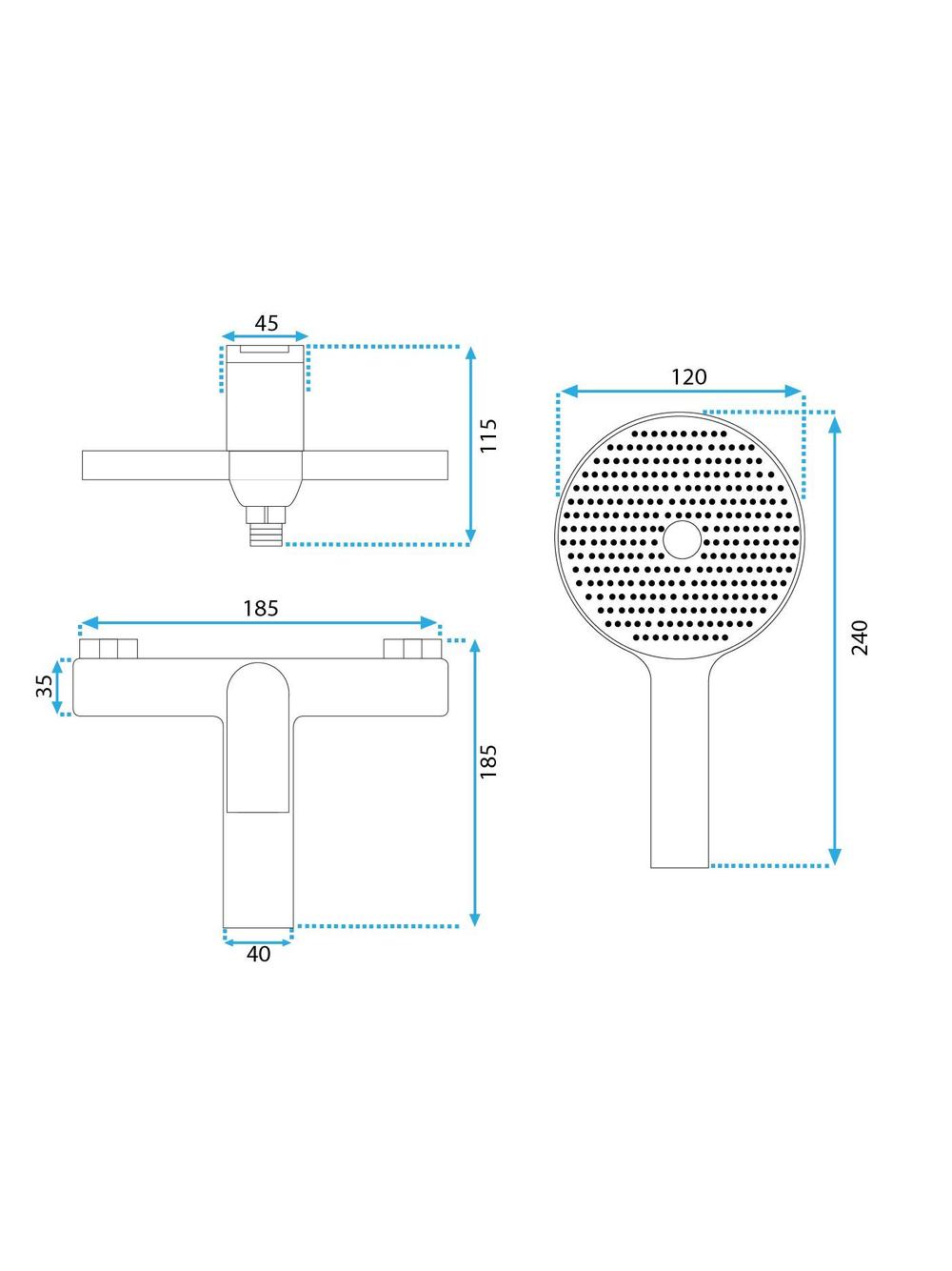 Bateria wannowa REA AVALON Czarna