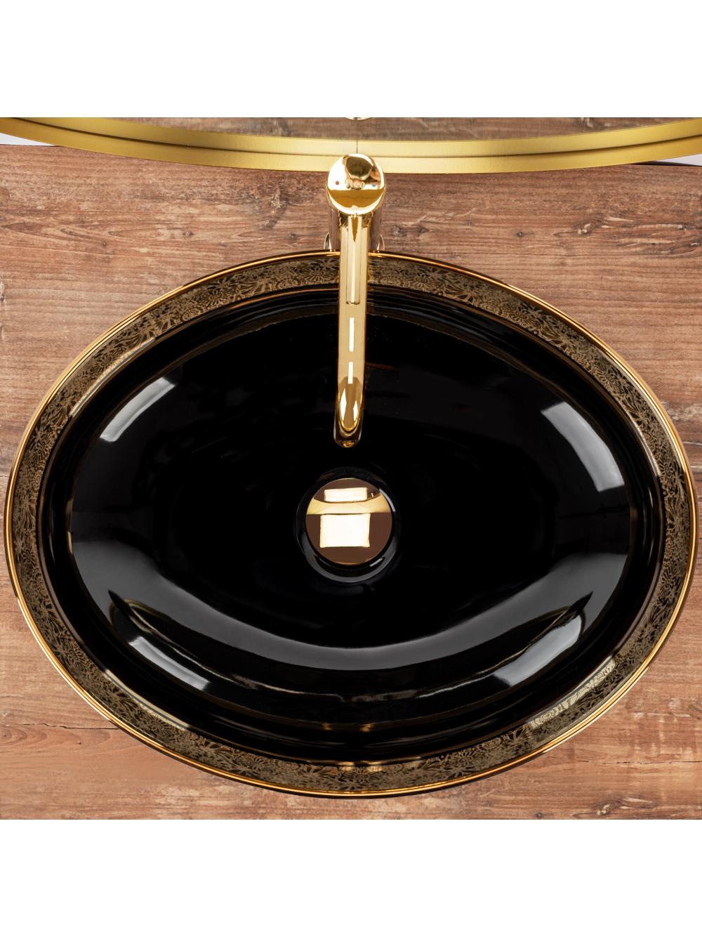 Umywalka nablatowa MARGOT BLACK/GOLD