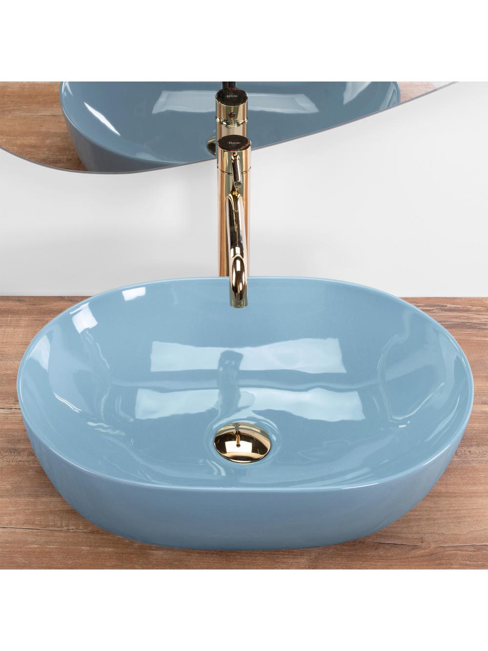 ΝΙΠΤΗΡΑΣ Πάγκου   Rea LISA  L.BLUE SHINY :  49 x 35 x  14 cm