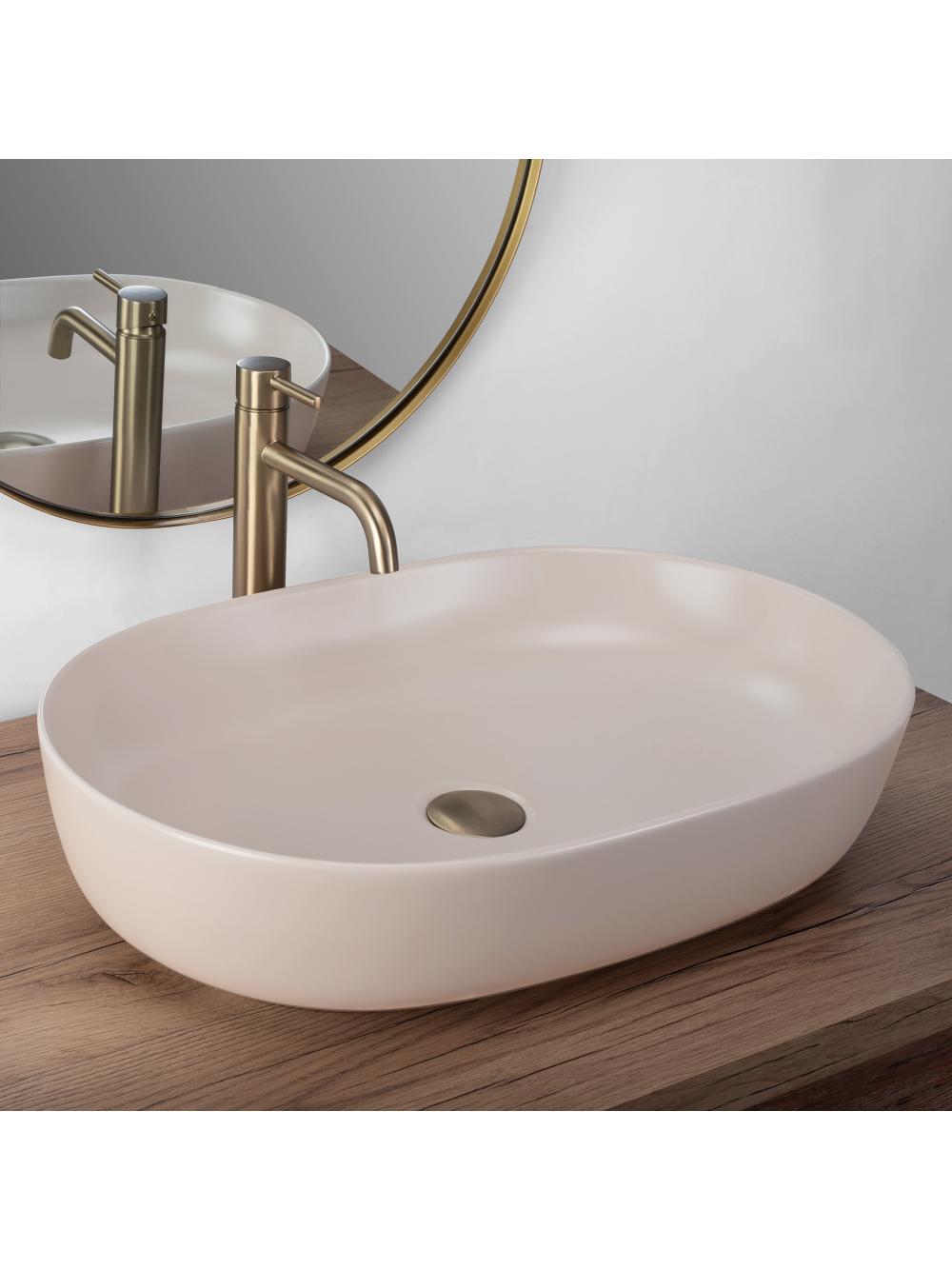Umywalka nablatowa Rea CLEO 61 BEIGE MATT