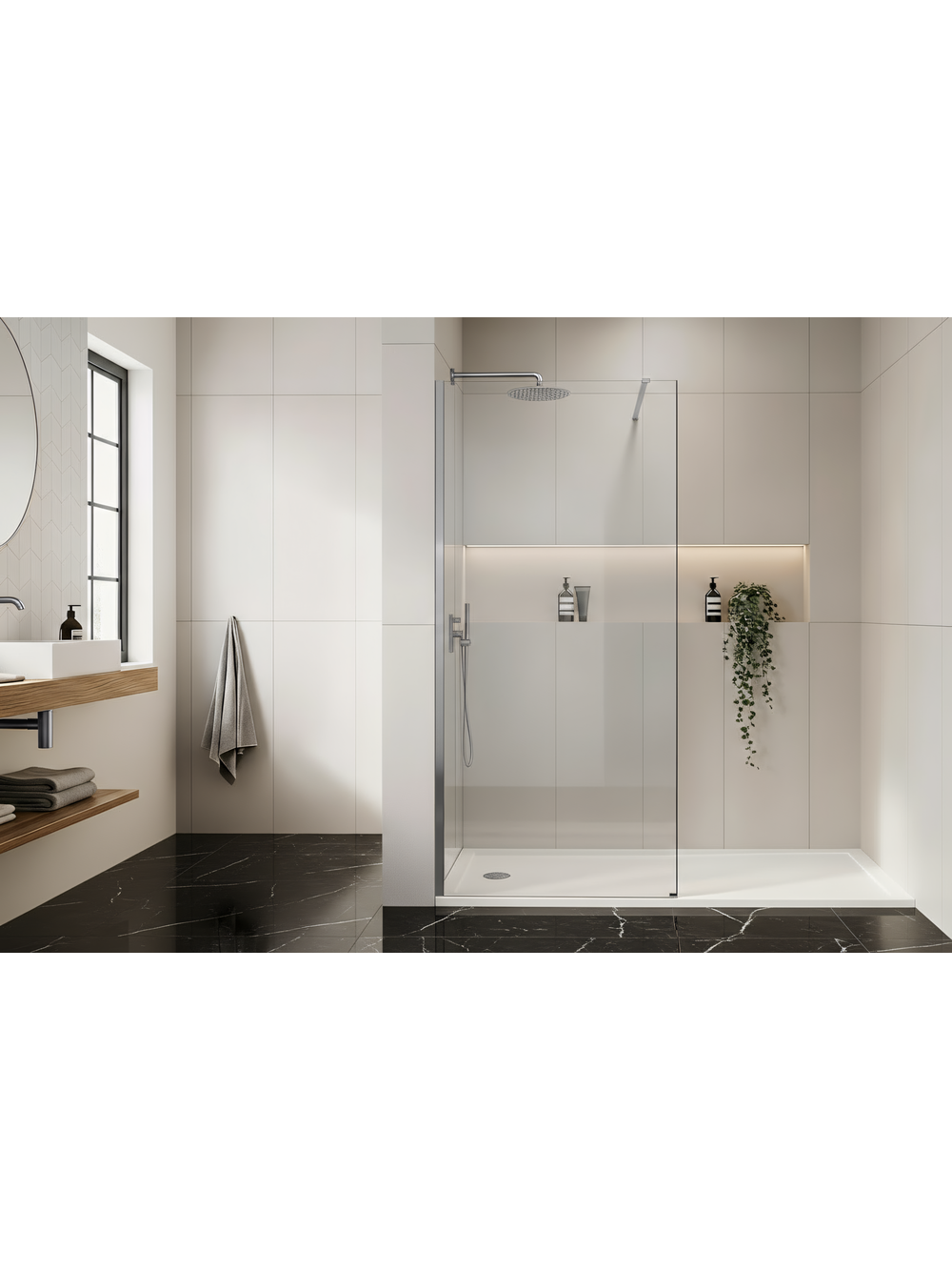 Ścianka prysznicowa Rea Flexi Transparent / Chrome 80