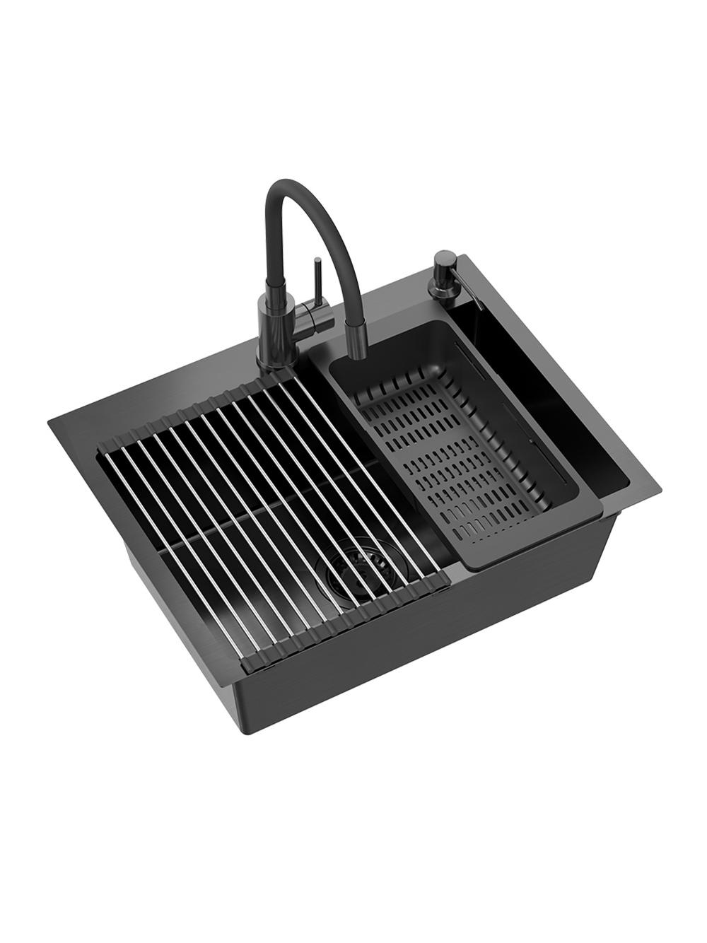Zlewozmywak stalowy LUKE 110 WORKSTATION Czarny