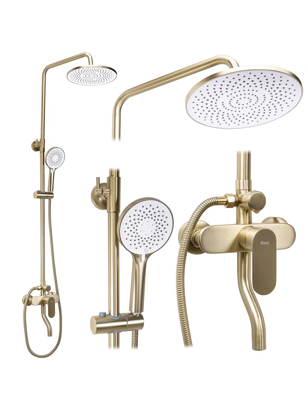 Shower set REA DROP Brush Gold