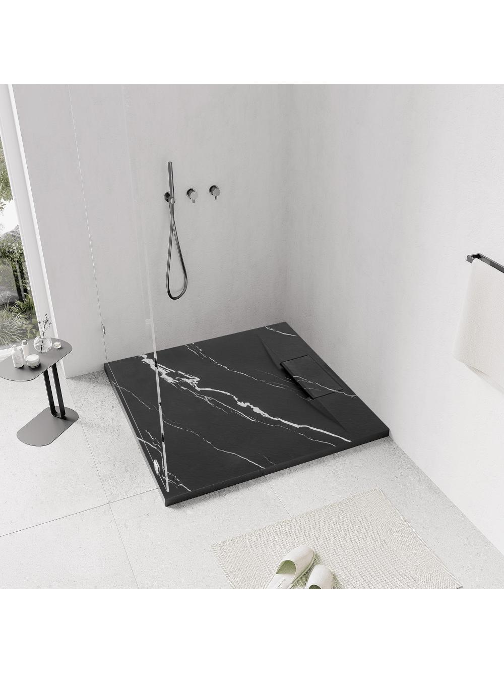 Brodzik prysznicowy Bazalt CARRARA BLACK 90x90