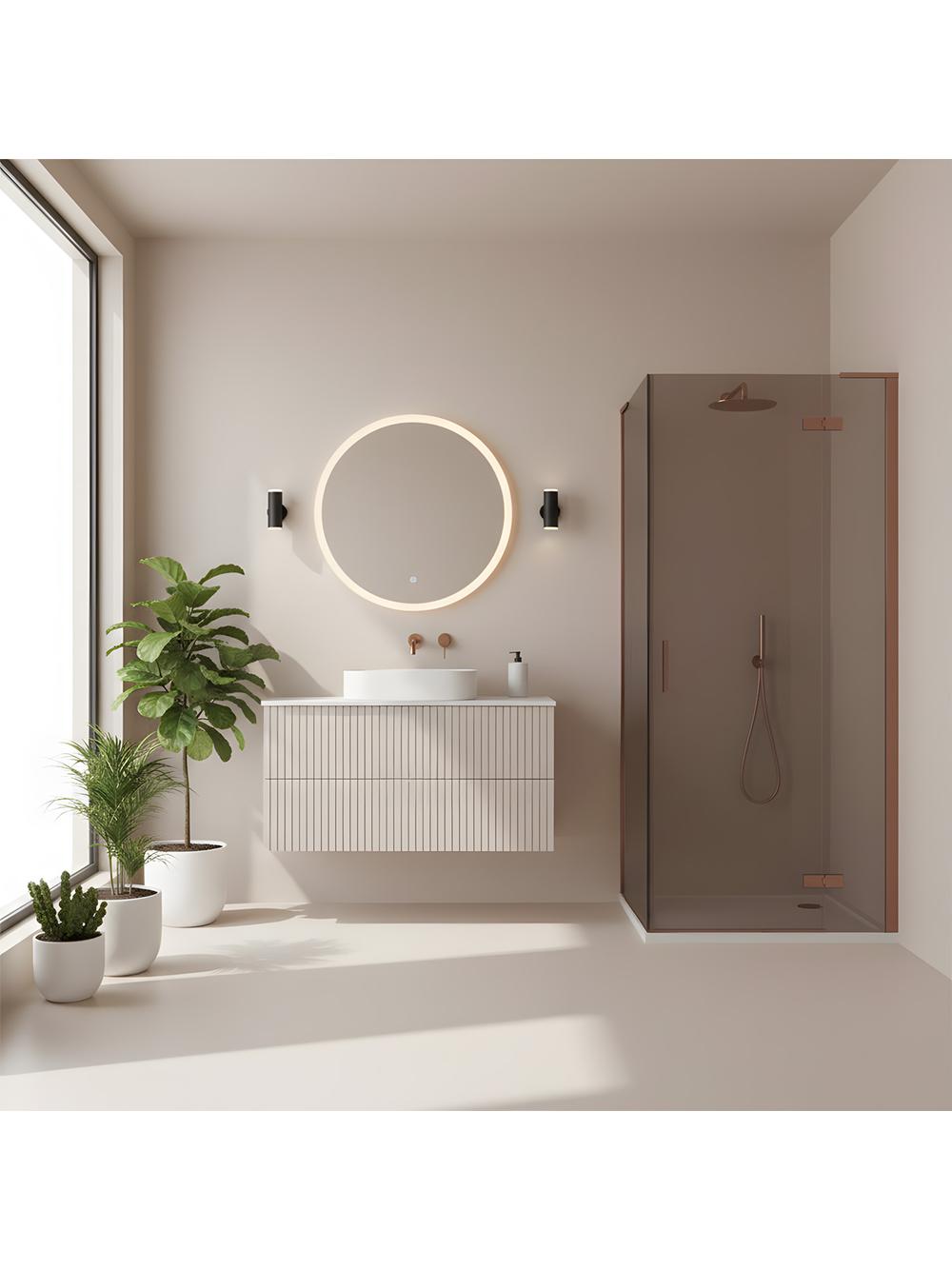 Cabina de ducha REA Hugo 80x90 Copper Brush