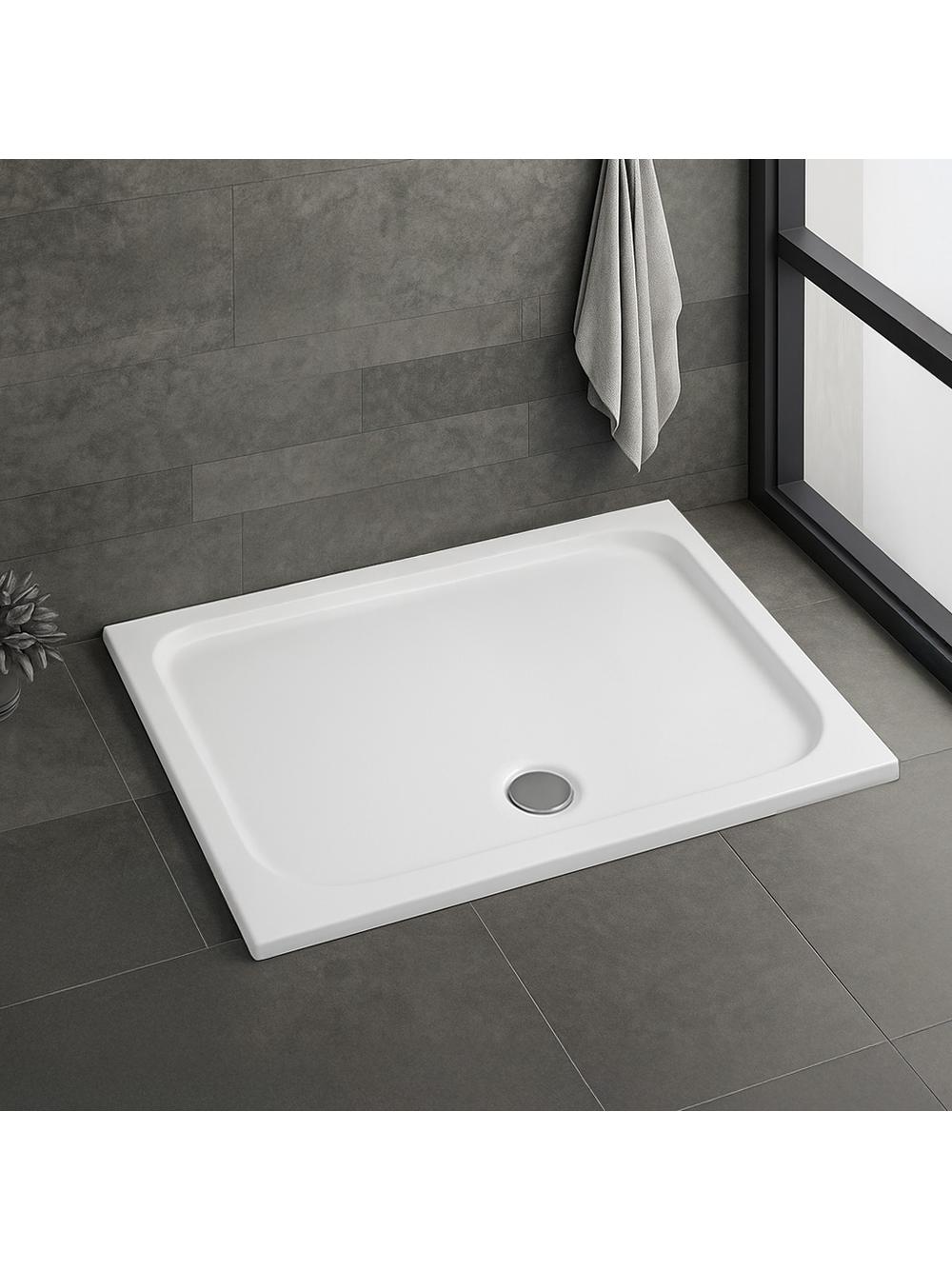 Piatto doccia acrilico Rea Belmond White 80x100