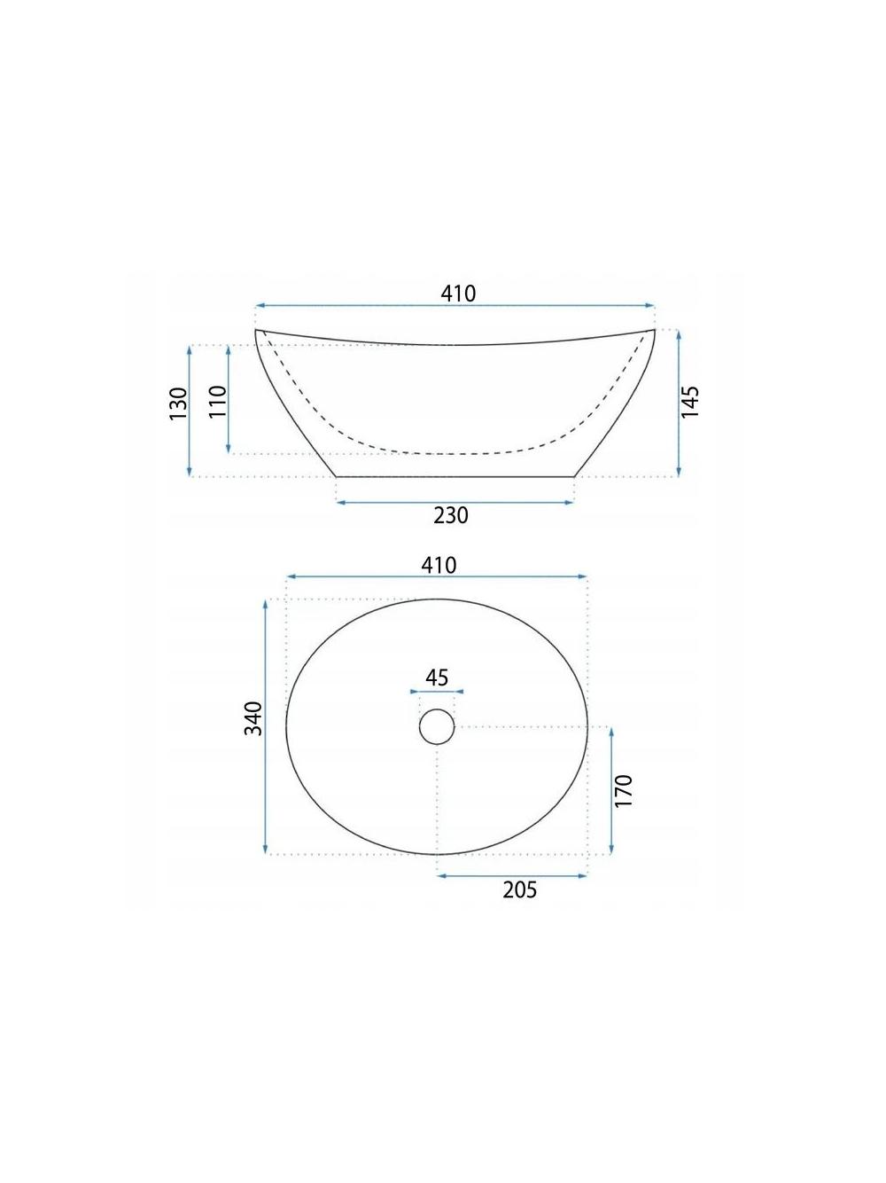 Умывальник на столешницу Basaro Sofia Gold/White