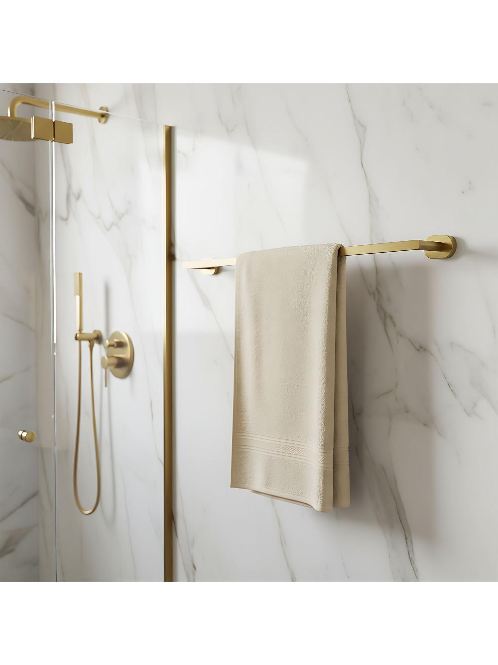 Wieszak łazienkowy jednoramienny Til 101 Złoty Szczotkowany