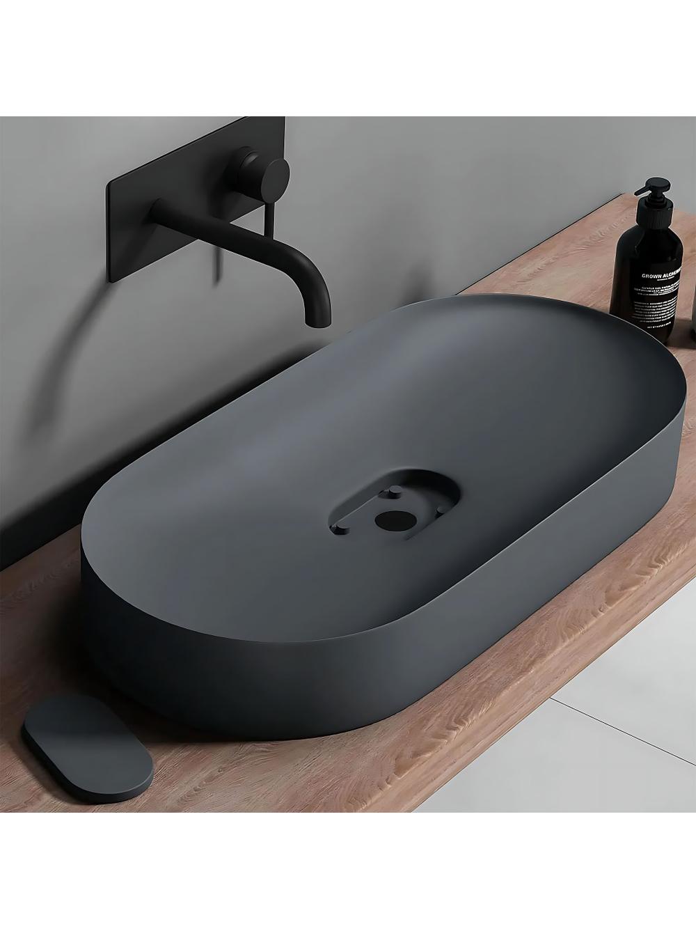 Umywalka konglomeratowa IRIS 71 CM szary mat