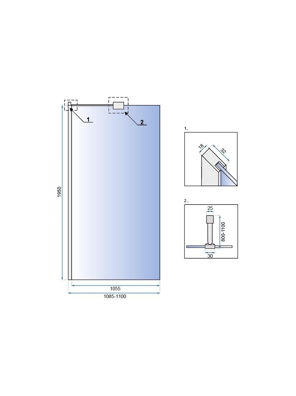 Ścianka prysznicowa Rea Aero N 110 Transparent