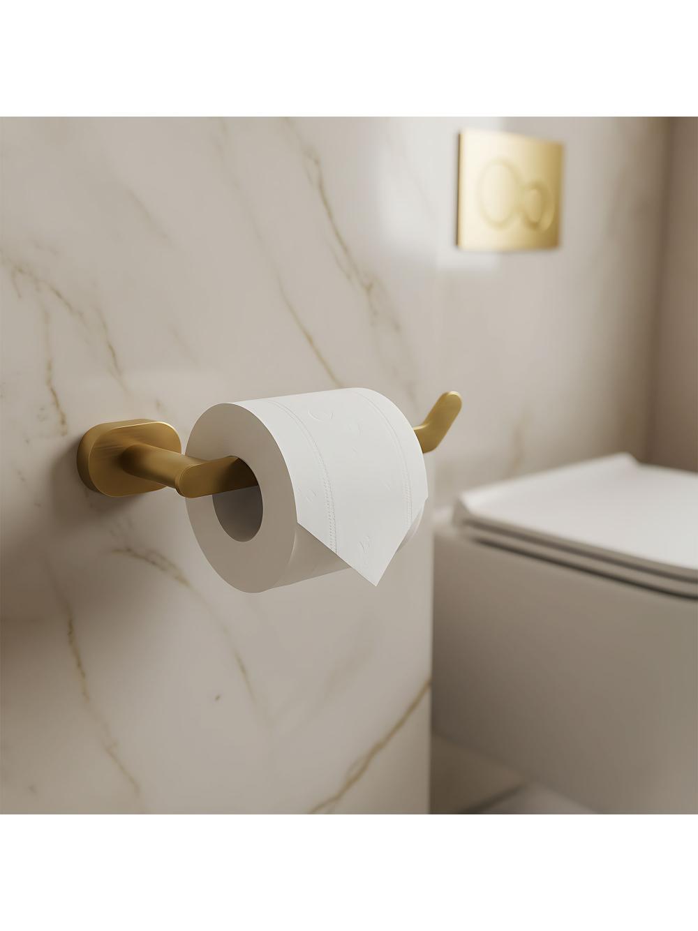 Uchwyt na papier toaletowy 109 Til Złoty Szczotkowany