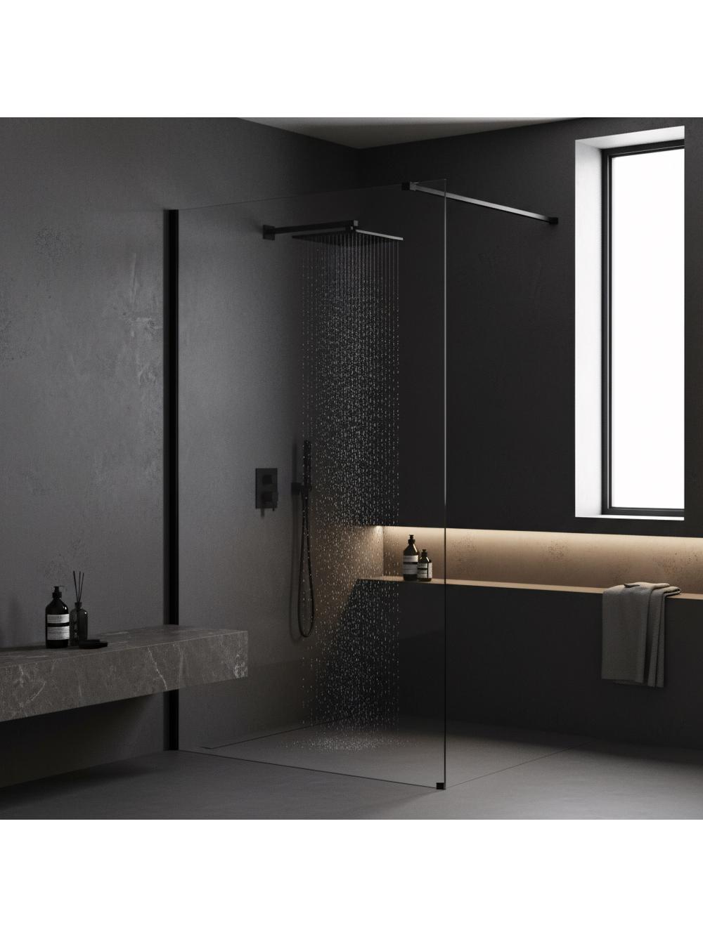 Shower screen Rea Flexi Transparent / Black 130