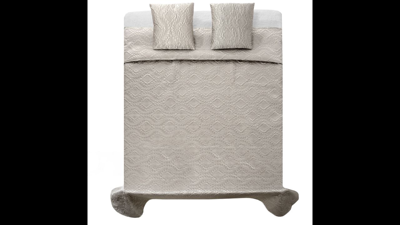 bedspread satin Verona + pillowcases Silver-grey