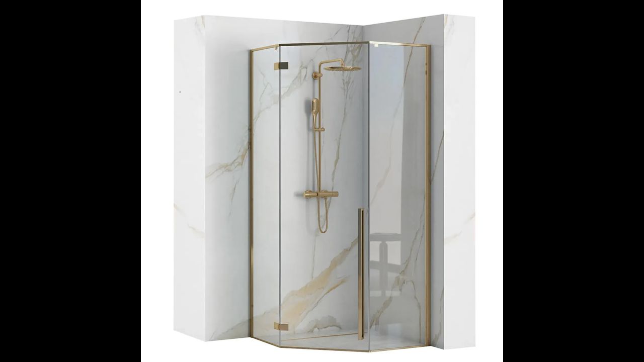 Cabina de ducha  Rea Diamond Gold 100x100