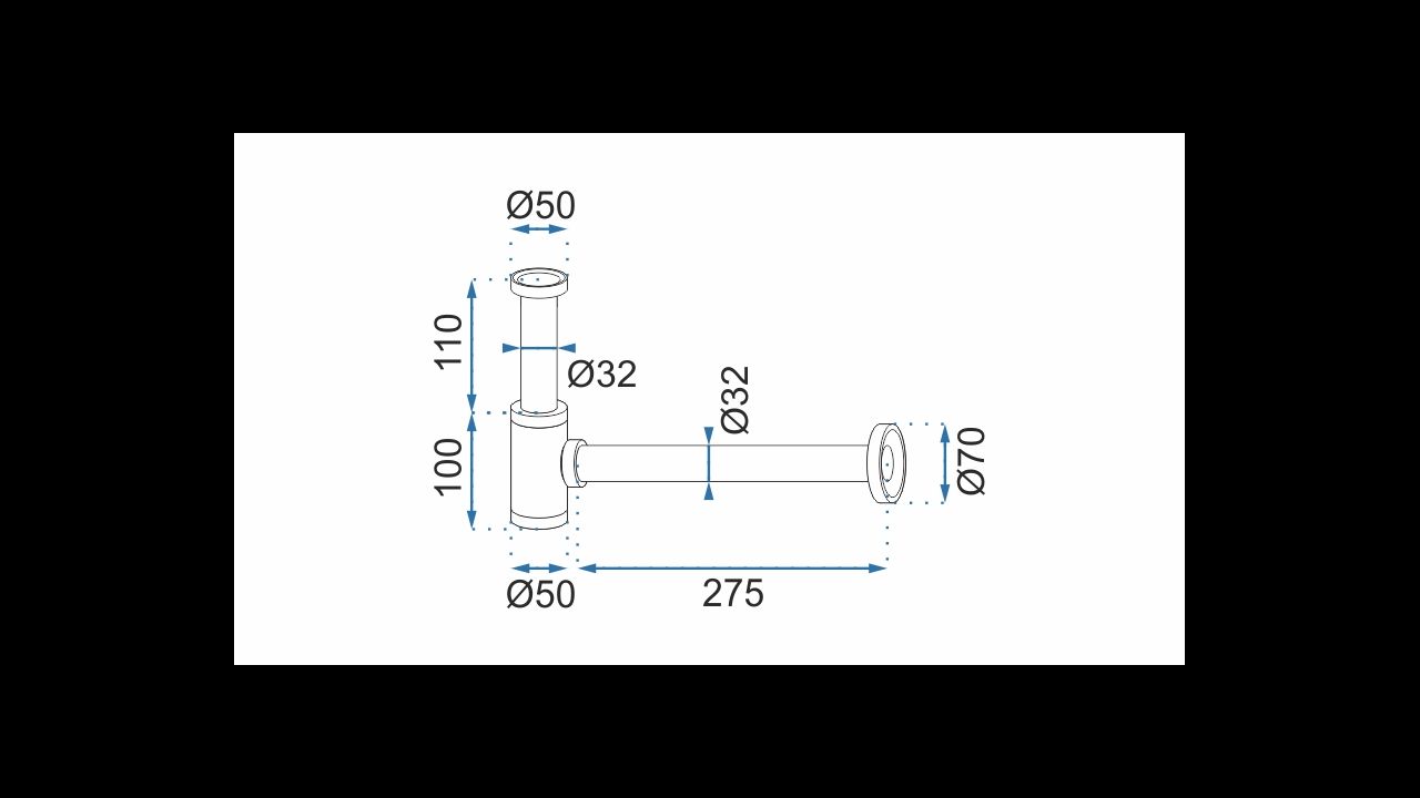 Siphon de Lavabo Chrome