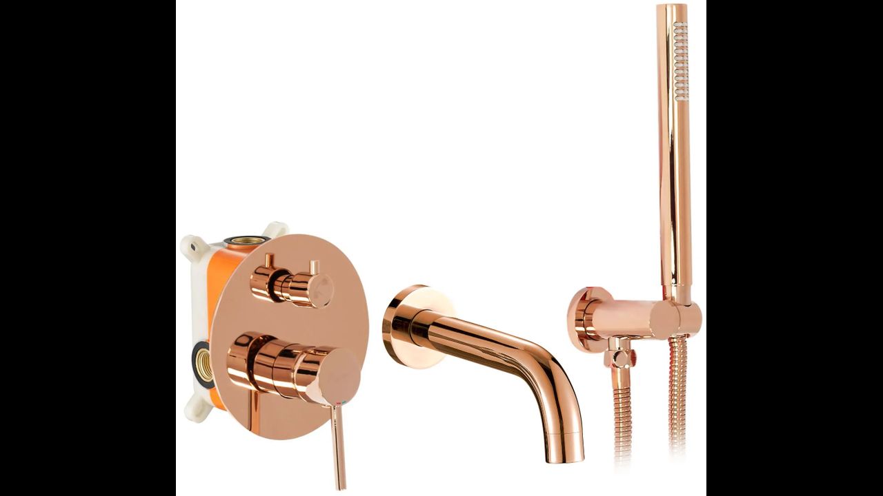 Wall Mounted Bath faucet Rea Lungo Rose Gold + BOX