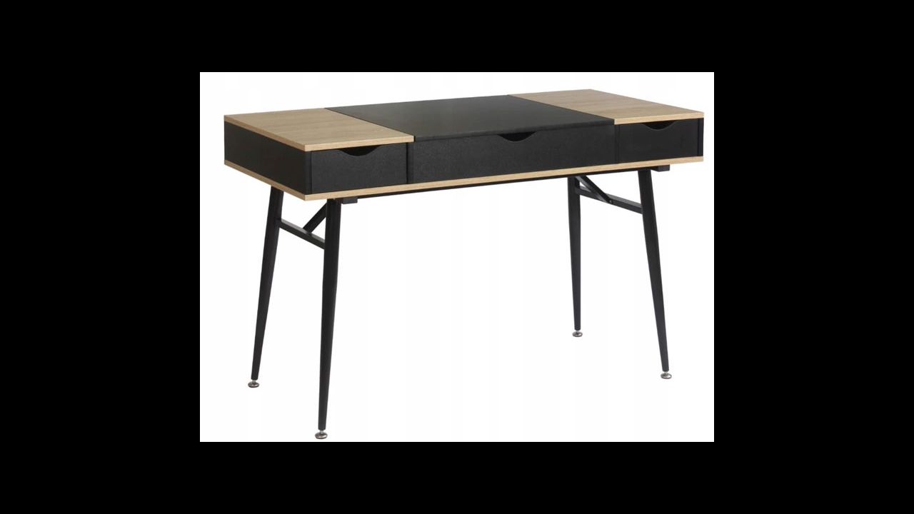 Scandinavian Loft Black/Sonoma Metal Computer Desk 190303