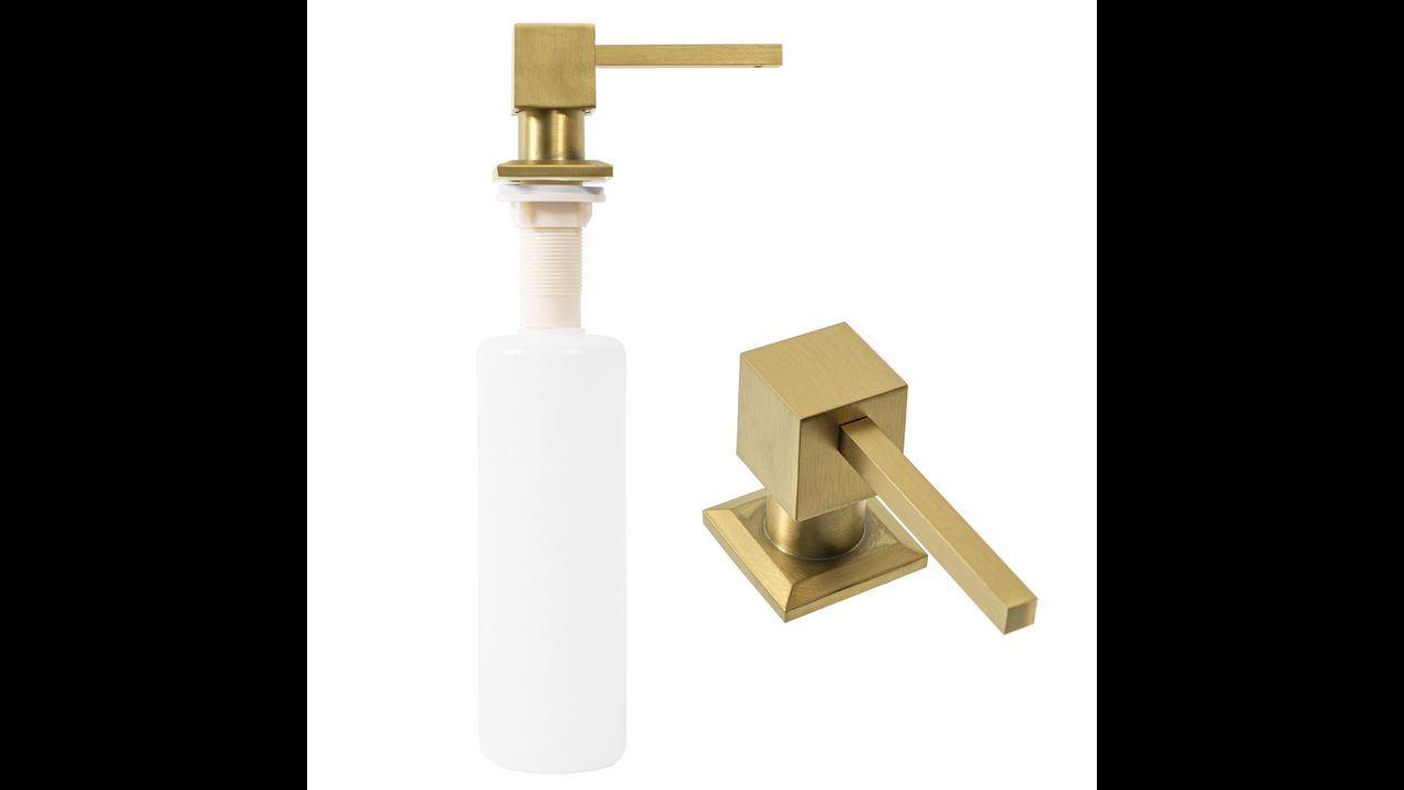 Дозатор для жидкого мыла gold brush square