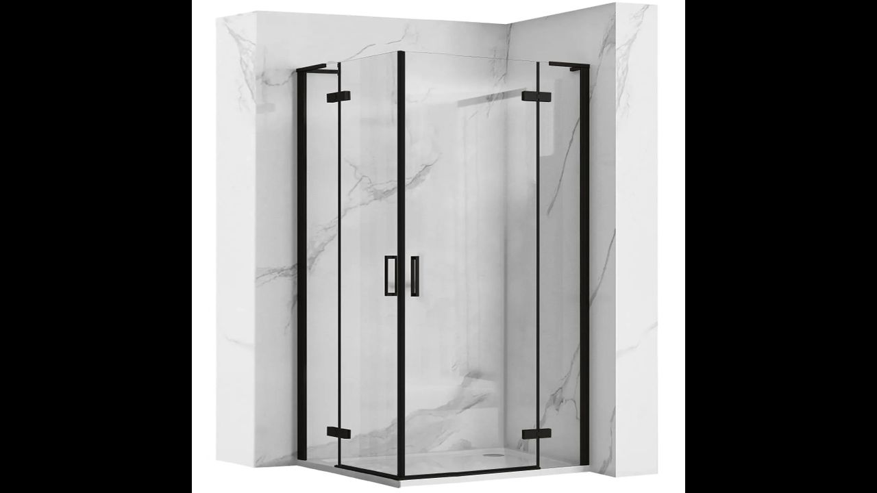 Shower enclosure REA Hugo Double Black 90x100