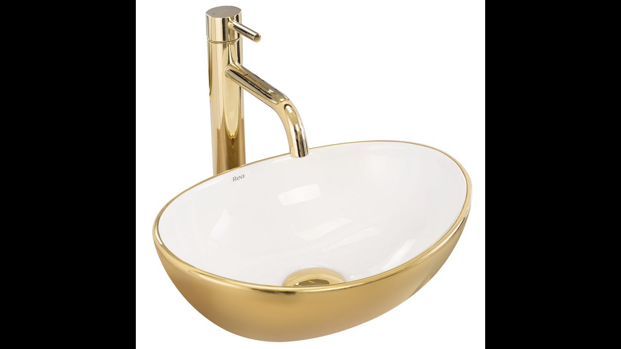 Countertop washbasin Rea Sofia mini GOLD / WHITE Shiny