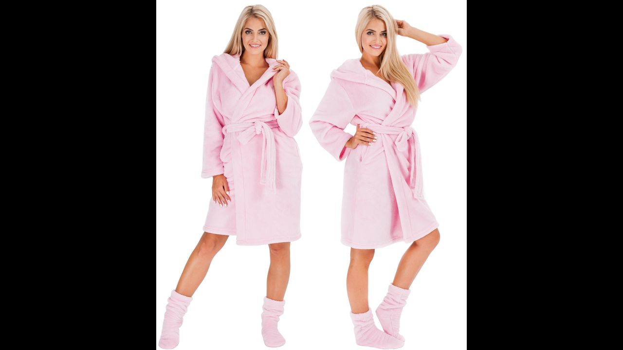 Дамски халат Nancy + skarpety Pink L/XL