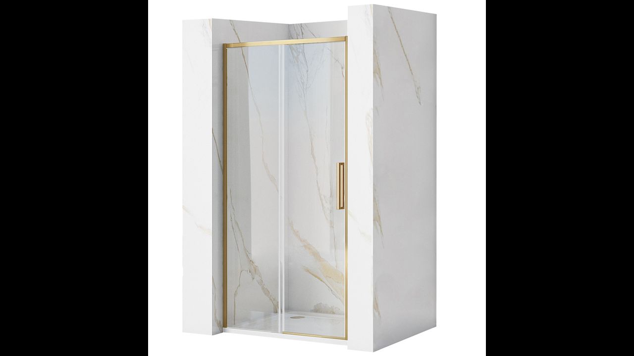 Drzwi Prysznicowe Przesuwne REA Rapid Slide 100 Złote Szczotkowane