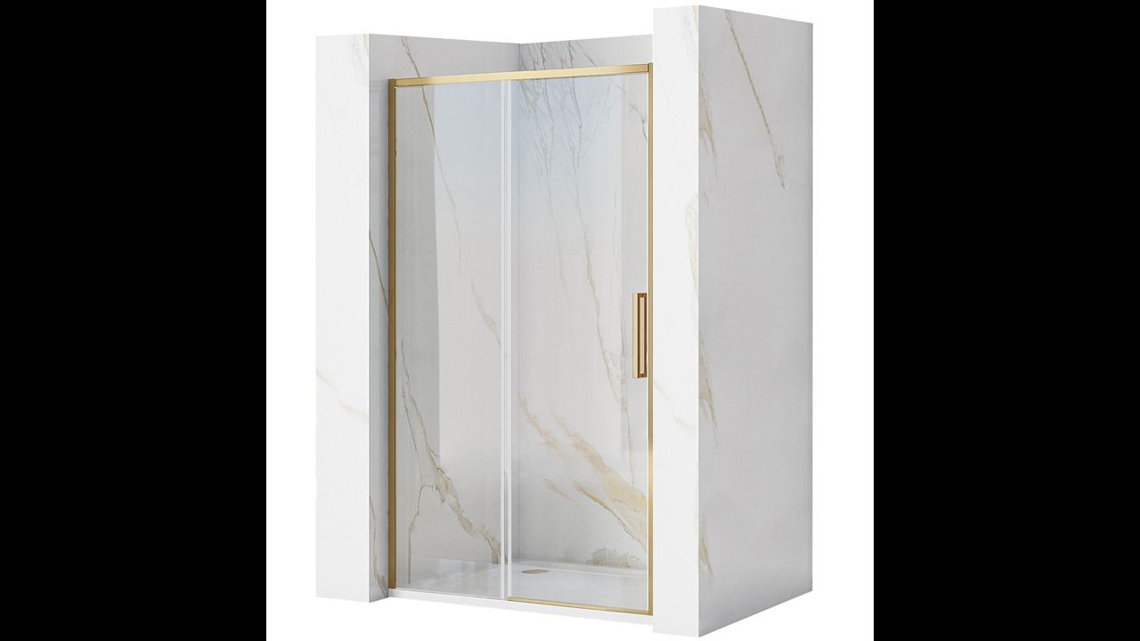 Drzwi Prysznicowe Przesuwne REA Rapid Slide 120 Złote Szczotkowane