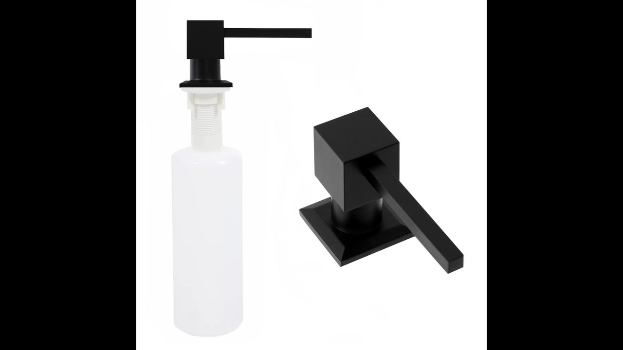 Дозатор жидкости для кухонной мойки Rea чёрный   square